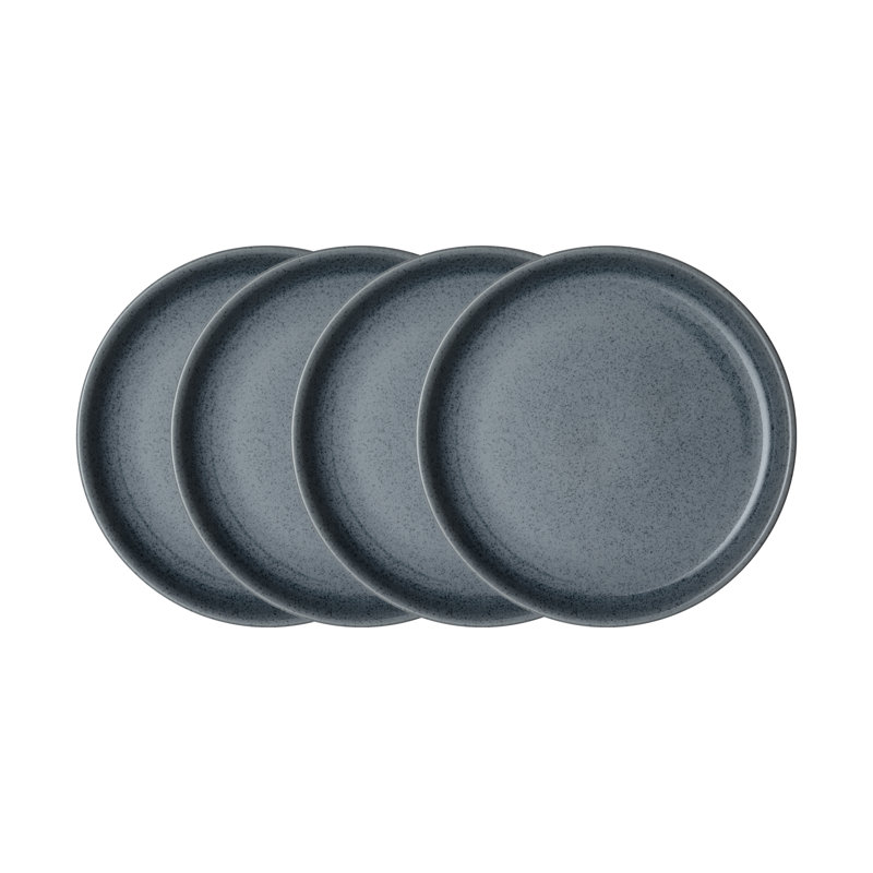 Assiettes coupées mouchetées gris foncé