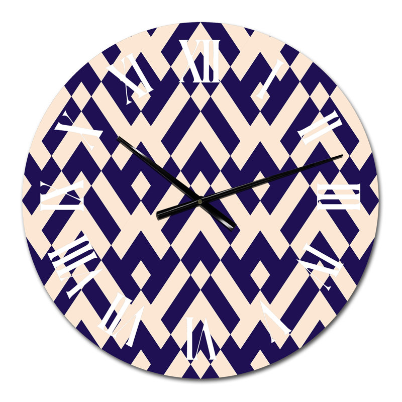 Bleu et rose - horloge murale à motifs, Petit