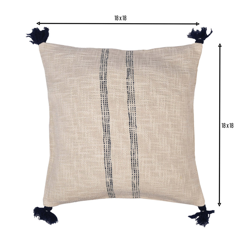Ardenmead Hand Made Embroidered Throw Pillow, Navy