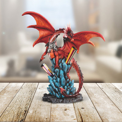 Jeffri 9"H Red Dragon on Rainbow Icicle Figurine