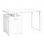 Bureau d'ordinateur, bureau à domicile, ordinateur portable, configuration gauche/droite, tiroirs de rangement, 122 cm (48 po), plateau en stratifié blanc, structure en métal blanc-886728704