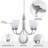 Immanol 5 - Light Steel Dimmable Chandelier