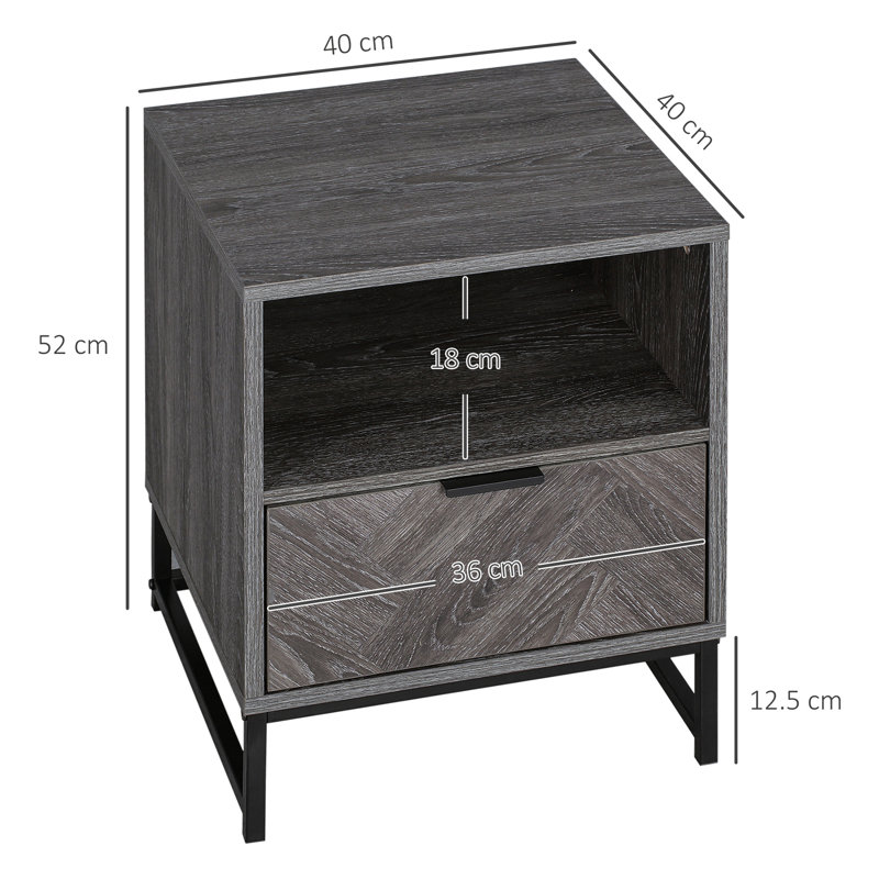 Moniqua 40cm W Steel Bedside Table