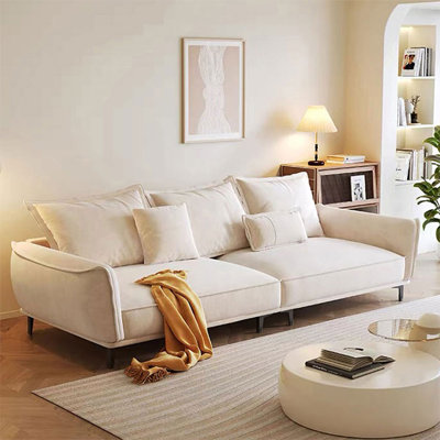 Canapé modulaire en velours blanc