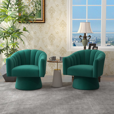 Fauteuil demi-tonneau pivotant de 25,2 po Iryanna