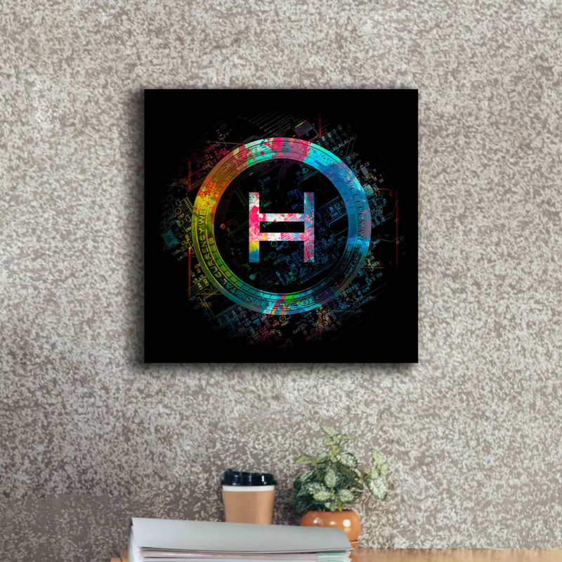 «HBAR Hedera Crypto», impression sur toile tendue, H 18 po x l 18 po x P 0,75 po