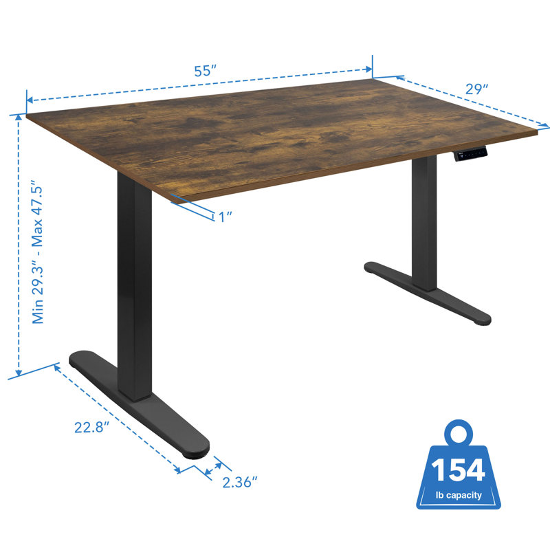 Mount-it Electric Sit-stand Desk With Tabletop, Oak