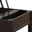Table basse noire à plateau relevable avec rangement pour objets décoratifs et plus encore