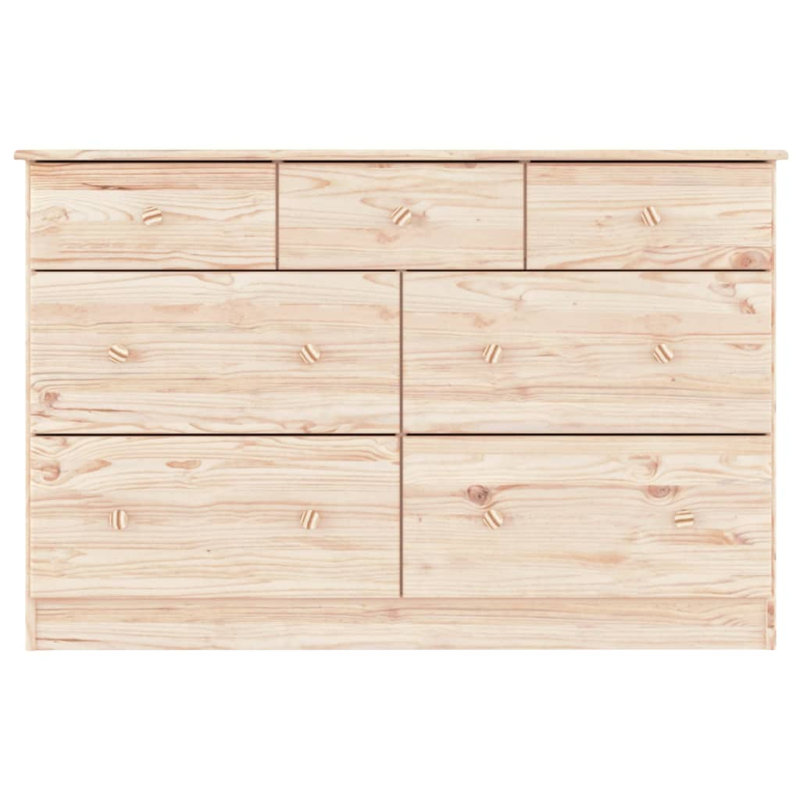 Manahial Solid Wood 112cm W 7 - Drawer Chest of Drawers, Light Brown