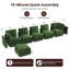 Canapé modulable 6 places de 310 cm de large avec poufs, montage facile sans outils, tissu chenille-181663933