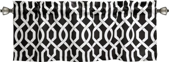 Geometric Tailored Window Pelmet, Black