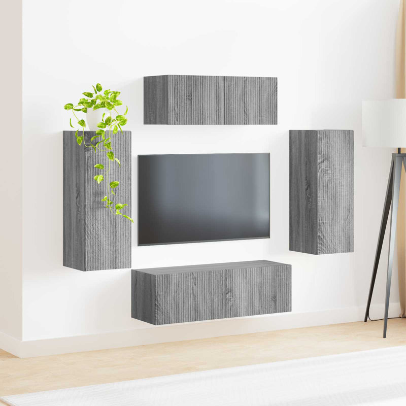 TV Stand for TVs up to 77", Grey Sonoma