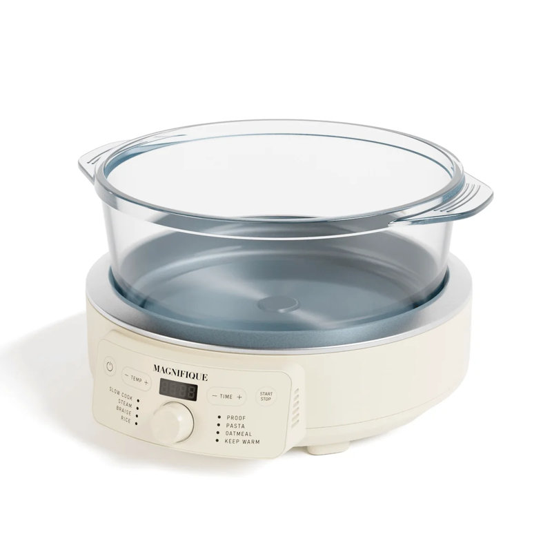 MAGNIFIQUE 4.5 Quart 8-in-1 Programmable Glass Pot Multi-Cooker Slow Cooker