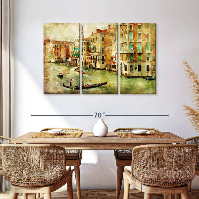 Vieille scène de Venise Nicci, H 36 po x l 57 po