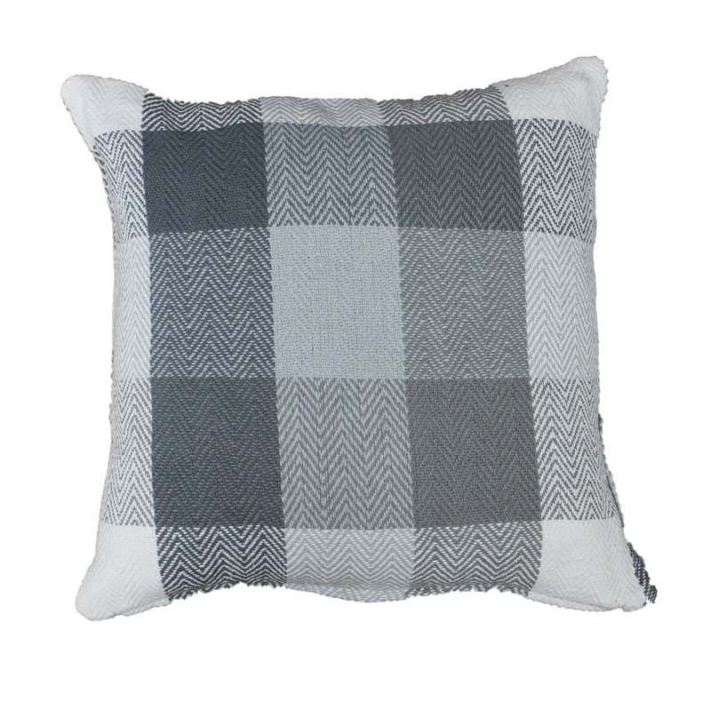 Throws Plaid Throw Pillow, Gray