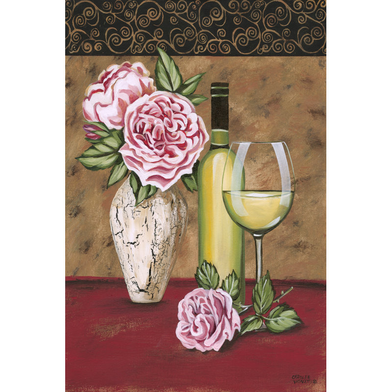 Vintage Flowers & Wine II by Carolee Vitaletti - Wrapped Canvas Print, 46cm H x 30cm W x 3.8cm D