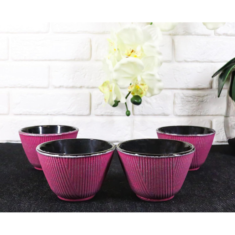 Paquet de 4 tasses à thé en fer forgé Tetsubin
