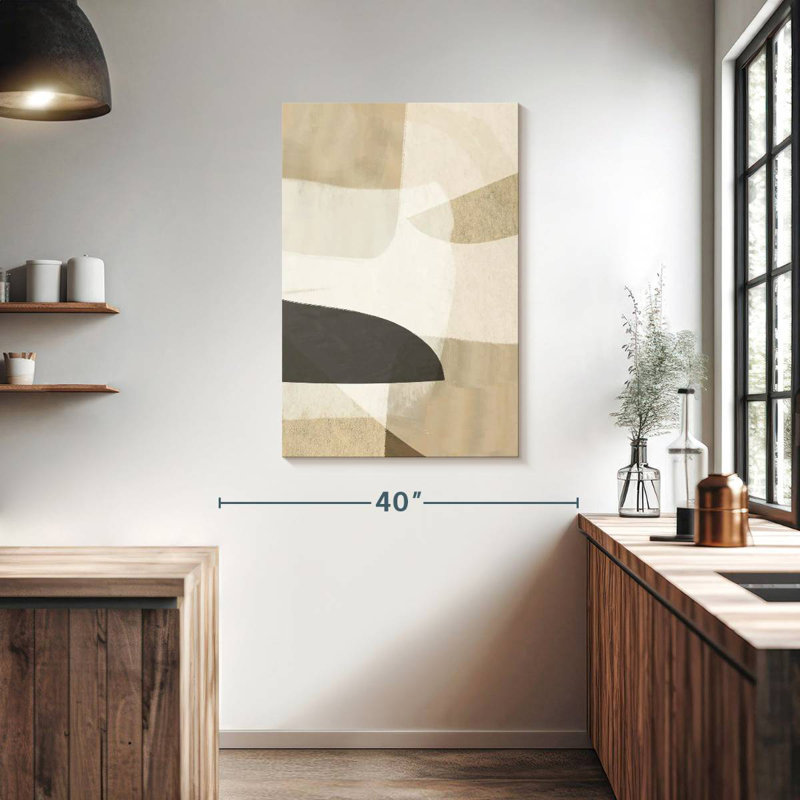 Avery Beige Earth Tone Curves, 39" H x 26" W