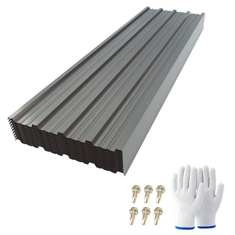 Panneaux de toiture ondulés en métal galvanisé, panneaux de revêtement en métal imperméables pour l'extérieur, rangement, poulailler, garage et remise