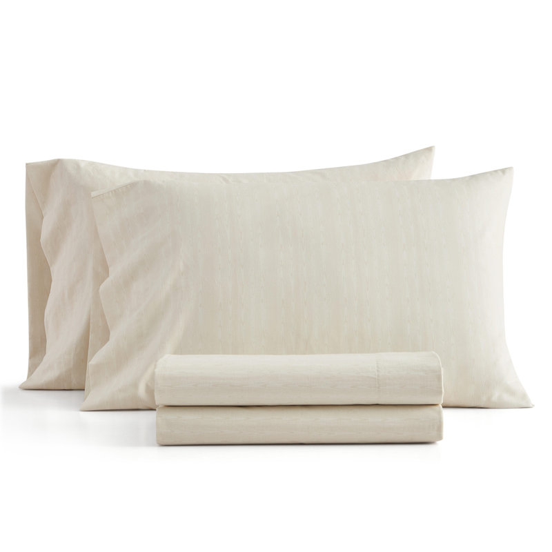 Ensemble de draps en coton Martha Stewart, Beige clair, Lit simple