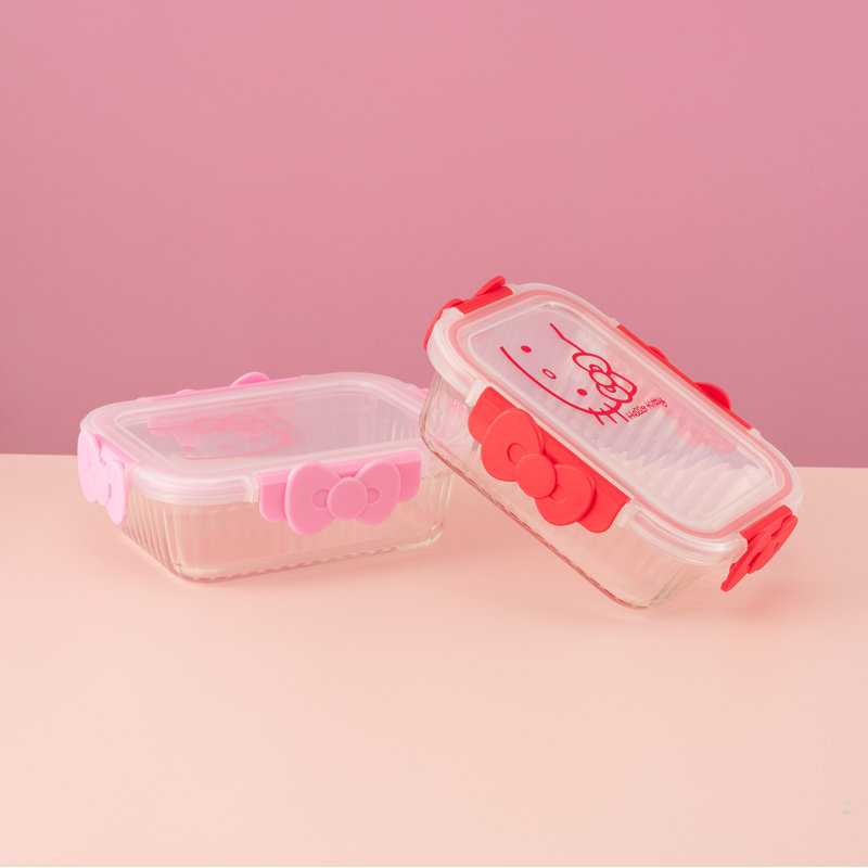 Contenant alimentaire cannelé Hello Kitty - 34 oz - ensemble de 2