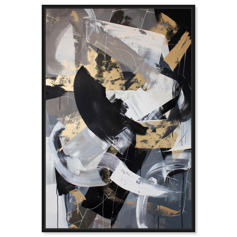 Art mural abstrait caché sur toile par Art Remedy, H 16 po x l 11 po, Cadre noir