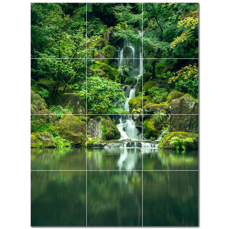 Murale en céramique satinée 6 "x 6" Waterfalls Photo