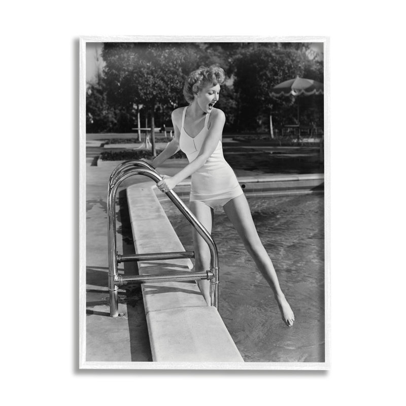 Art rétro texturé à giclée par Lil '' Rue, H 24 po x l 30 po, Giclée encadrée blanc bord de mer