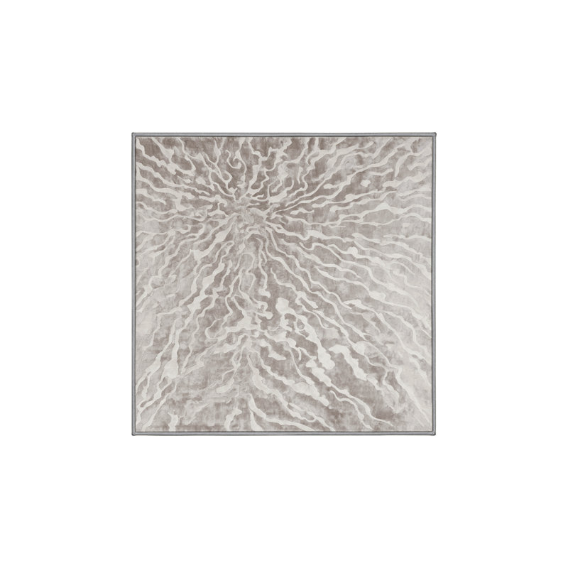Tapis gris lavable à la machine, Carré 5 pi