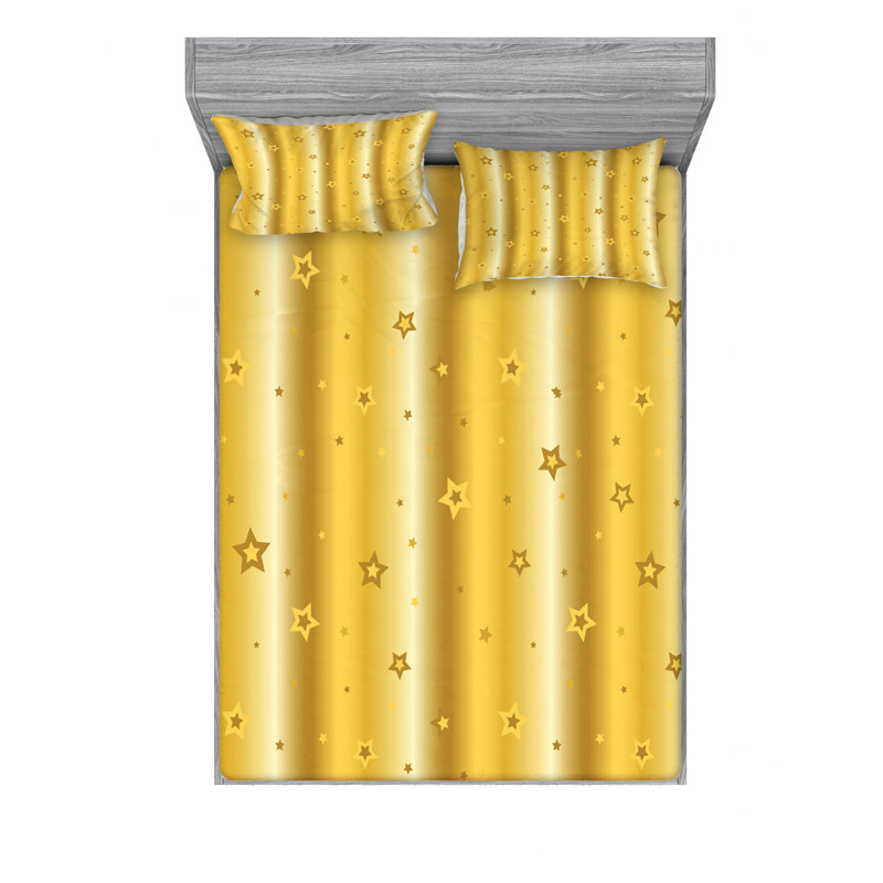 Microfiber Sheet Set, Green/Brown/Beige Striped, Full/Double Sheet Set with Fitted Sheet