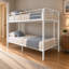 Structure de rangement pour lit double en métal blanc