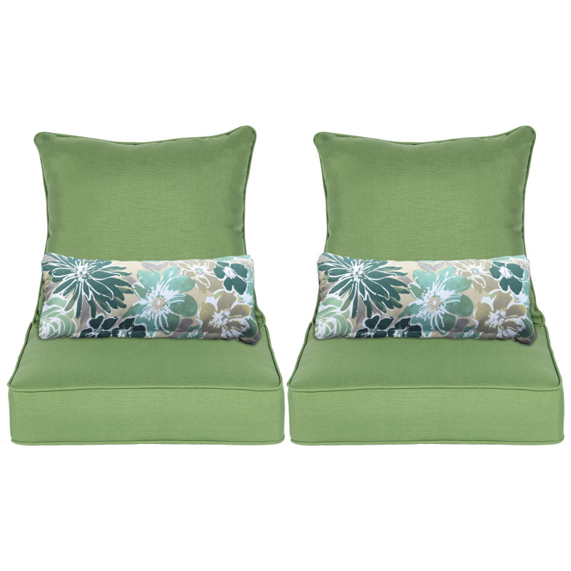 Aoodor Outdoor Seat/Back Cushion, Green, 23" W x 25.6" D