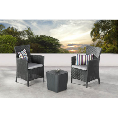 3 Pcs. Balcony Set Napoli Graphite/Light Gray
