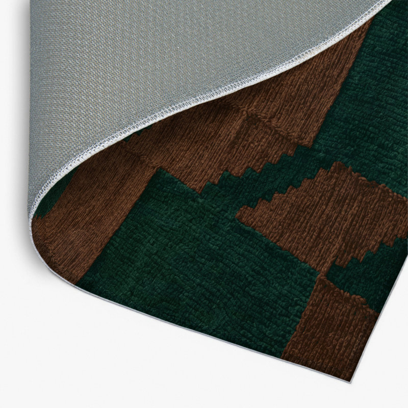 Tapis d'intérieur et d'extérieur à carreaux vert, Rectangle 4pi x 6 pi
