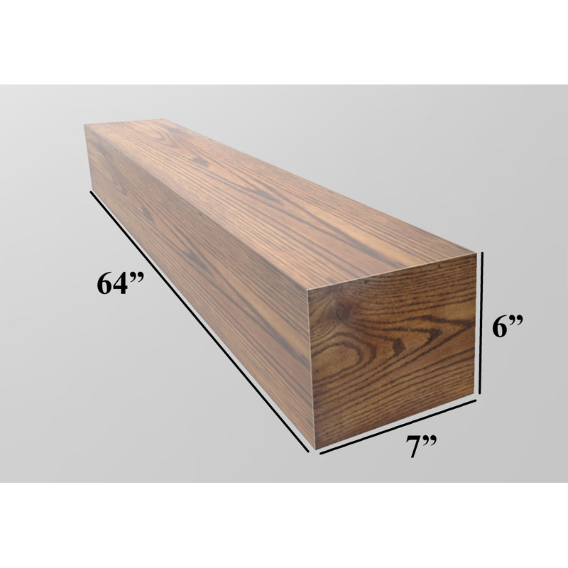 Jahray 2 Piece Oak Floating Shelf, Natural, 6" H x 64" W x 7" D