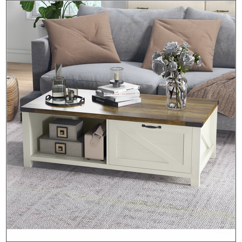 Table basse rustique de salon avec rangement et tiroir HOMcom