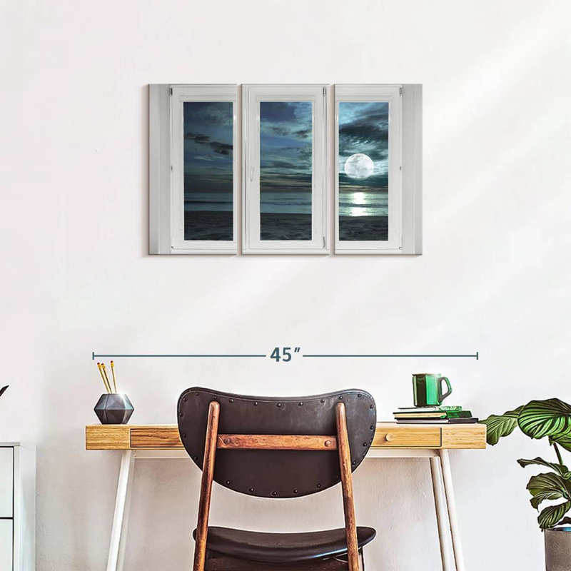 «Window to Moonlit Beach», reproduction sur toile, H 33 po x l 20 po x P 1,25 po