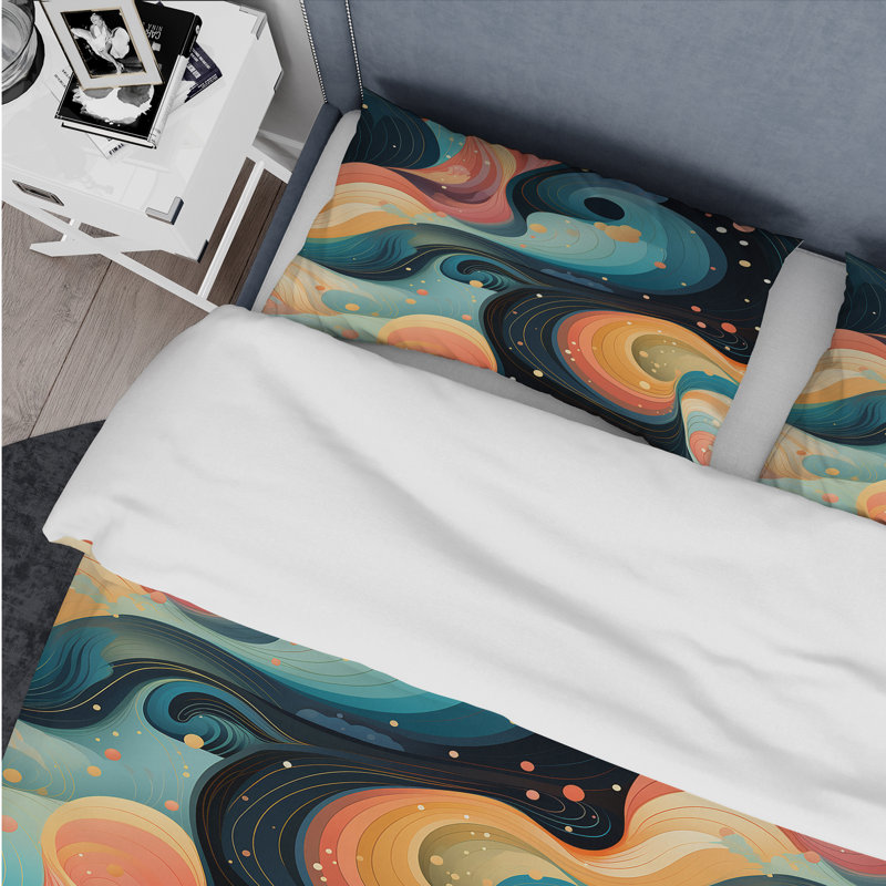 Ensemble de housse de couette en microfibre Celestial Dreams Galaxy, Housse de couette simple + 1 taie décorative stan