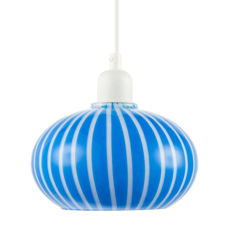 16cm H Glass Round Lamp Shade ( Slip-On ), Blue