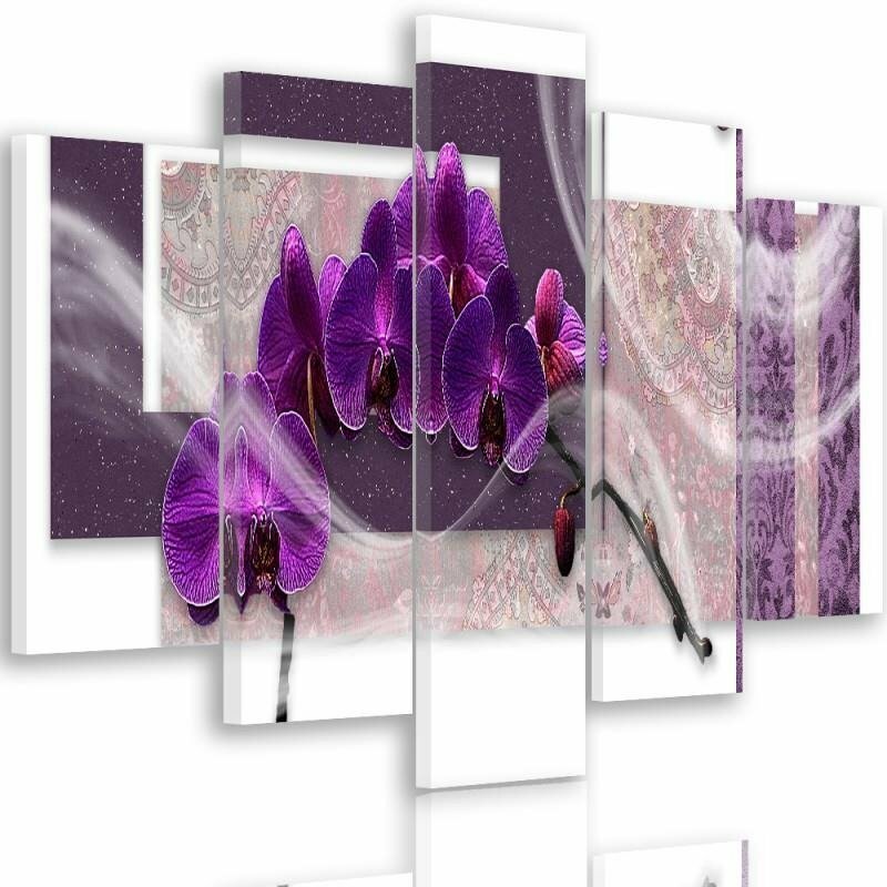 5-tlg. Leinwandbilder-Set Purple Orchid