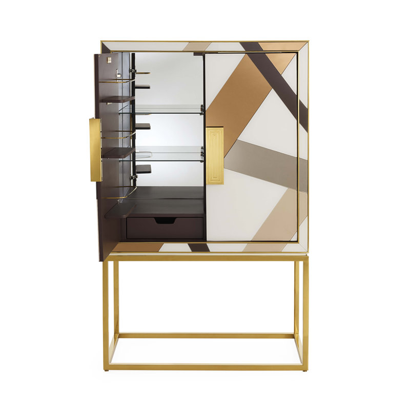 Chambeige Glass Bar Cabinet