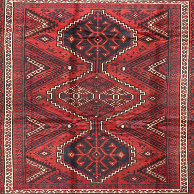 Tapis rouge/vert traditionnel Tasen