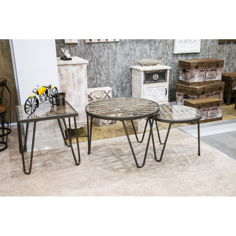 Woodside Glass Top End Table