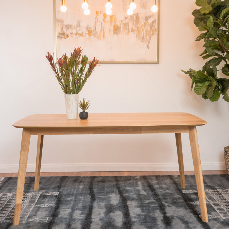 Table de salle à manger rectangulaire 1 pièce sans chaise, Brun, Bois massif