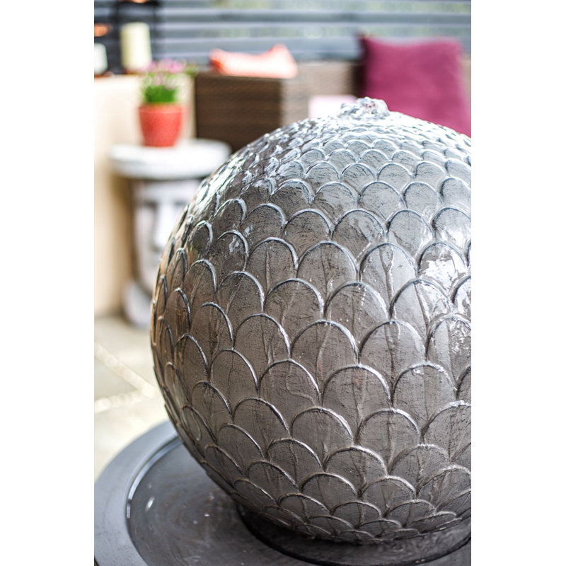 Sersic Outdoor Concrete / Cement Floor Fountain with Lights