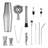 Cocktail Shaker Set 14 Pcs Bartender Kit Stainless Steel Bar Tool Set Silver
