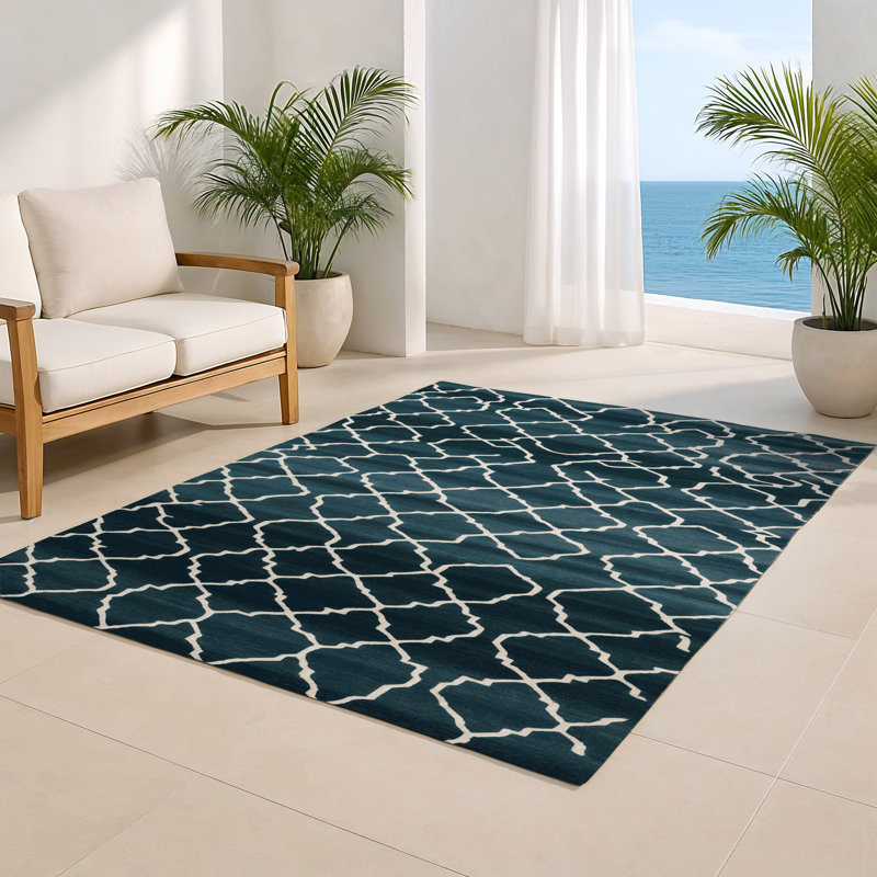Tapis gris intérieur et extérieur Trellis, Rectangle 4pi x 6 pi