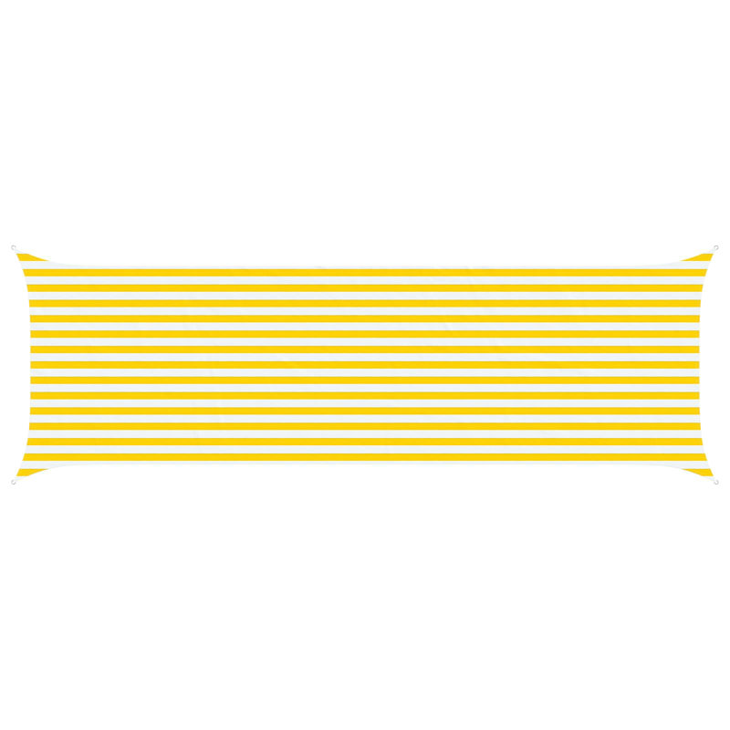 Vidaxl Sunshade Sail Oxford Fabric Rectangular Patio Shade Sunscreen Canopy, Yellow/White, 2m W x 6m L