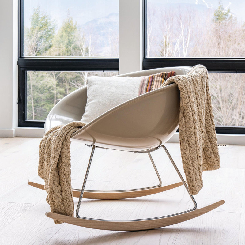 In2Green Classic Textured Cable Knit Beige Throw