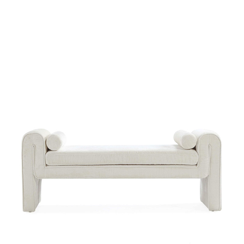 Banc moderne glamour pour la chambre à coucher du salon, Ivoire ivoire